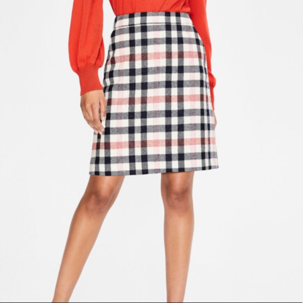 BODEN British Tweed Mini Skirt in Pink Melon Crush